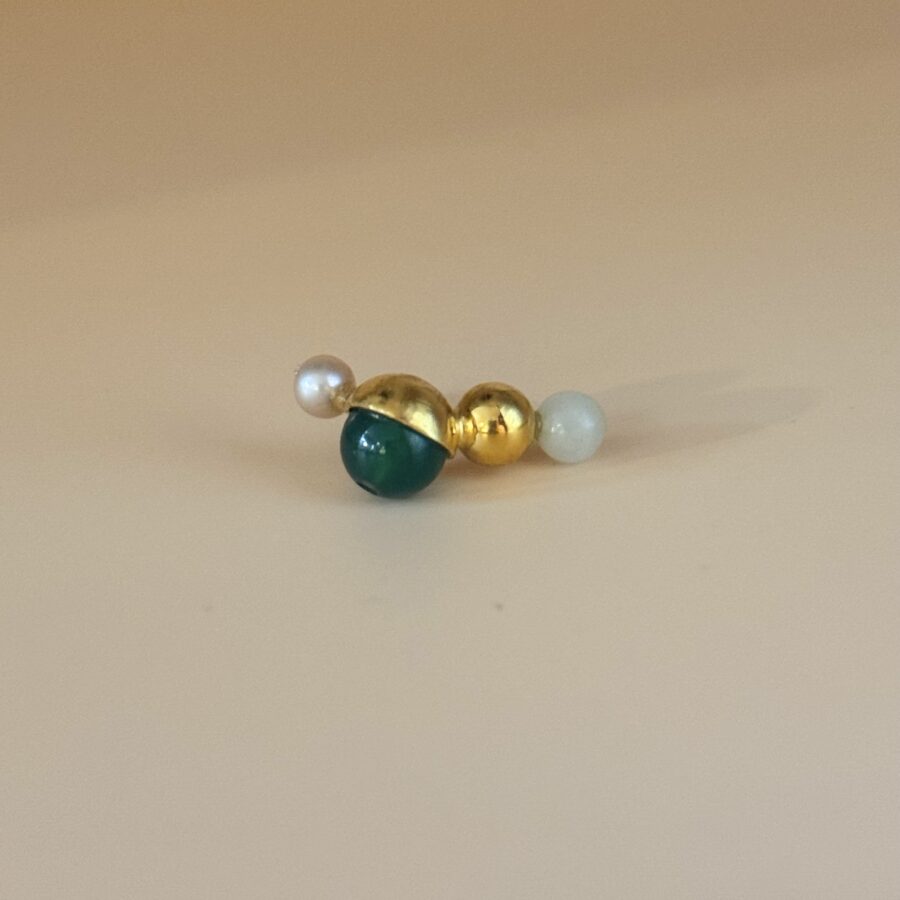 color bubbles / earring / big / gold