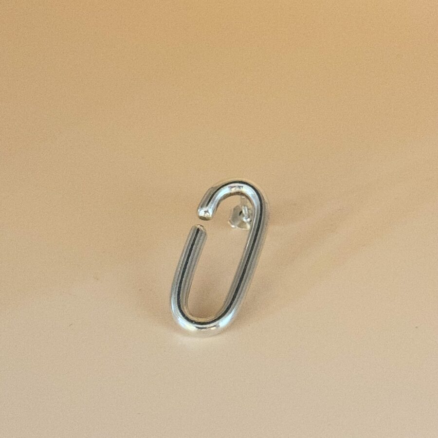 puzzle pearl / earring / oval simple