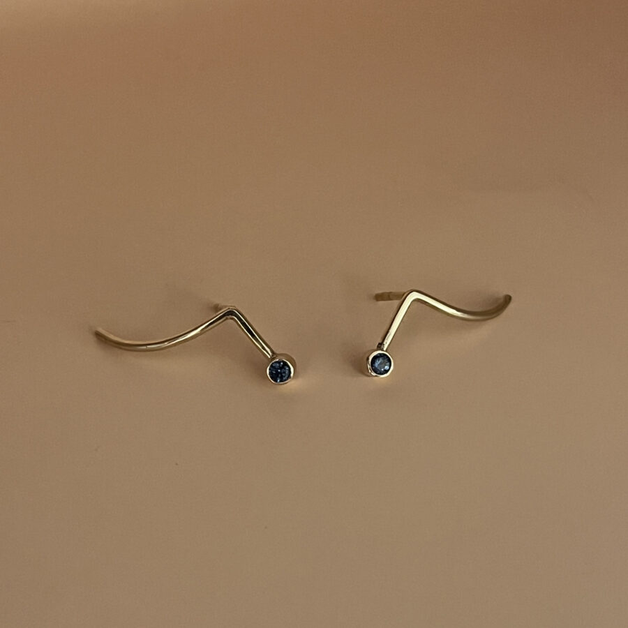 round to sqaure / earrings / w stone